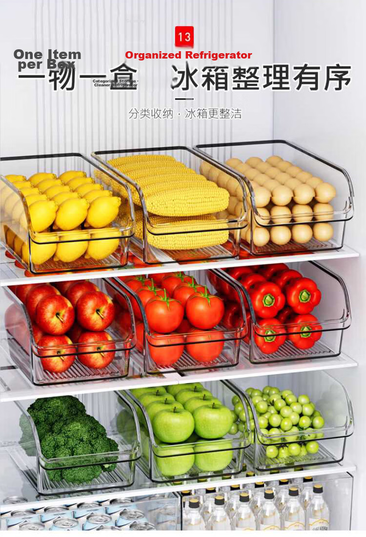 KATEI STORY Japanese Style Refrigerator Storage Box Drawer Fresh-Keeping Food Grade Vegetable Egg Freezer Organizer 9