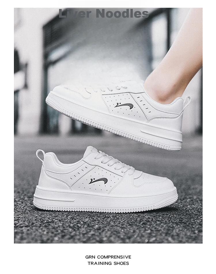 Guirenniao Men's Casual Sneakers New Couple's Thick-Soled Sports Shoes White/Red Size 41 43