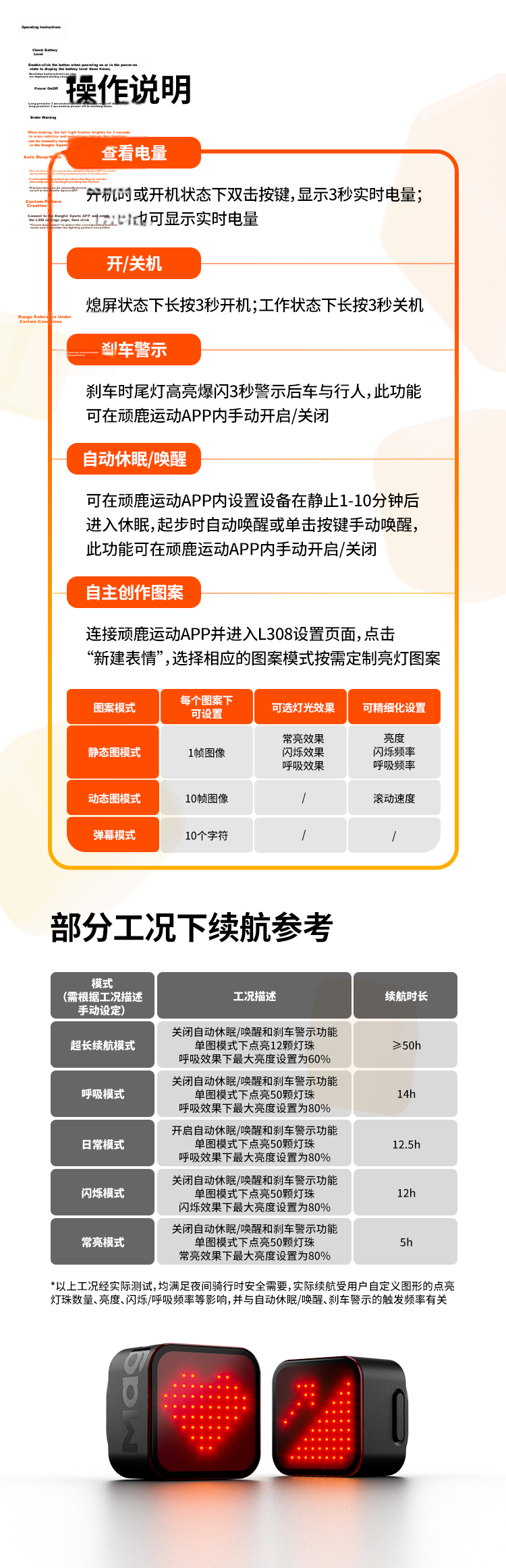 Magene L308 Bicycle Tail Light Night Riding Smart Expression Warning Light Kids Road Mountain Bike Cycling Gear Accessories 11