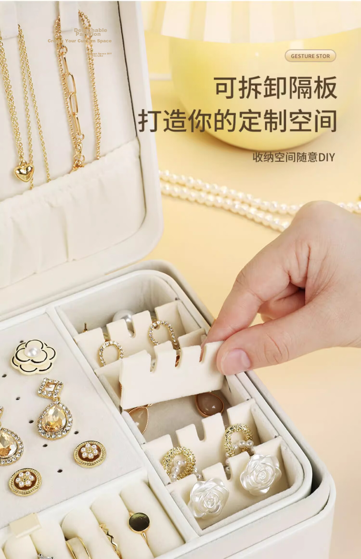 Jadore Jewelry Storage Box Necklace Stud Earrings Ear Accessories Luxury Exquisite Watch Chain Holder Gift 10