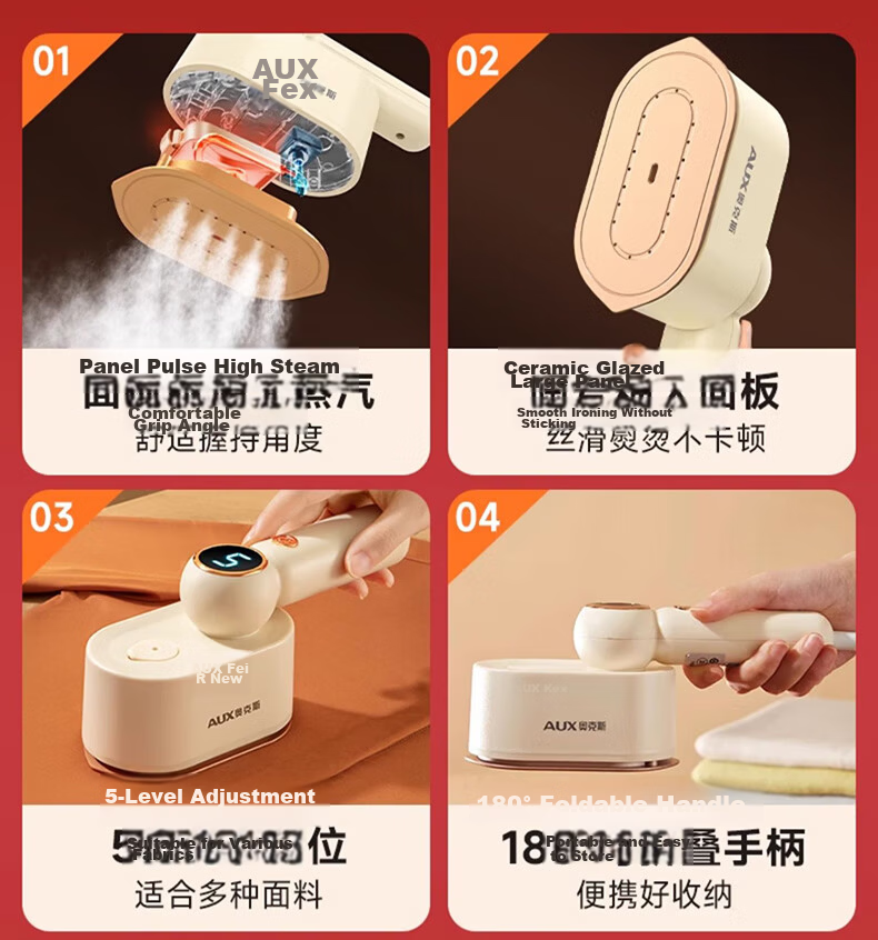 AUX Handheld Garment Steamer 38g/min High Steam 70ml Water Tank Home Use Portable Travel Electric Iron Dual Dry and Wet Iron YD829 2