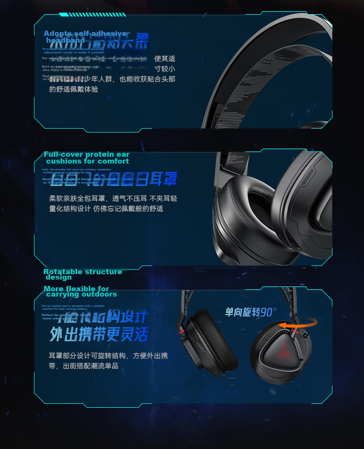 Taidu THS318 Lightweight Luan Competitive Edition Four-Mode Wireless Gaming Headset Computer Over-Ear Delta FPS Game Sound Positioning No-Light Black 15