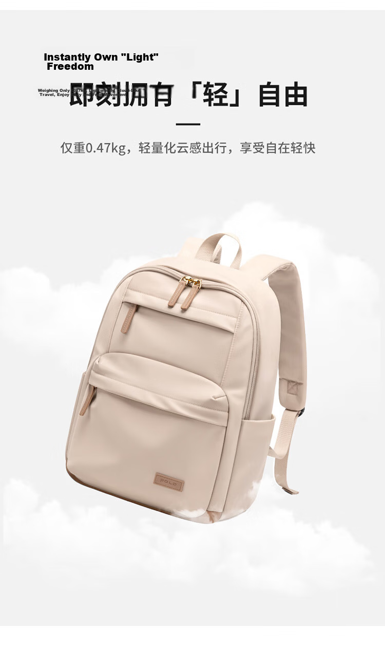 POLO Women's Backpack High-End 14-Inch Laptop Bag Large Capacity Student School Bag Travel Backpack Birthday Gift 6