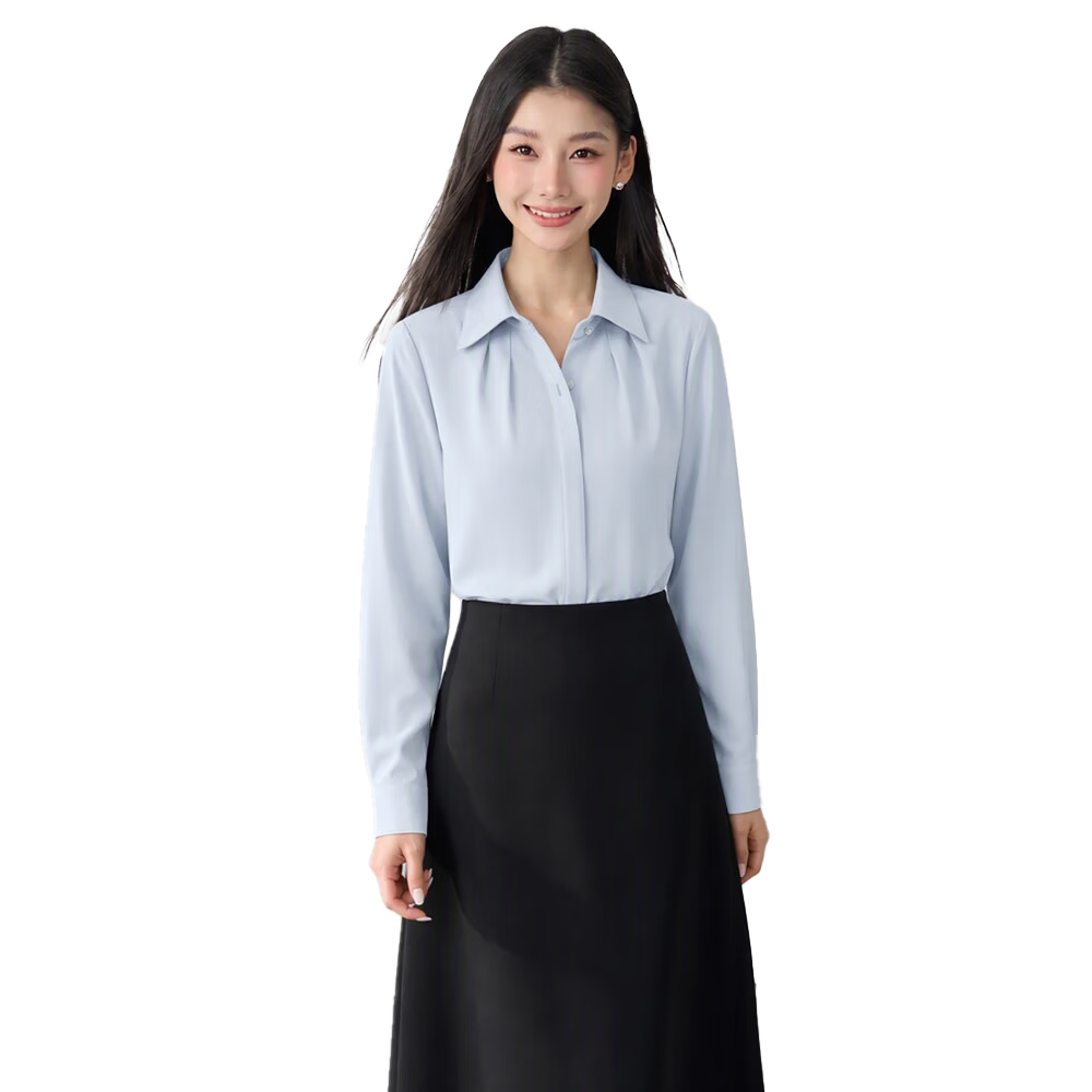 Bodexiaojie Women's Professional Blazer, Elegant Interview Attire, Office Wear Top for Petite Figures, Long-Sleeve Shirt, Size S