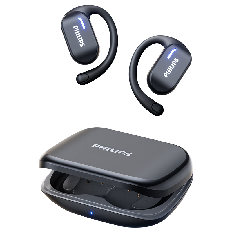 PHILIPS Bluetooth Bone Conduction True Wireless Open-Ear Clip-On Sports Running Long Battery Life High-End Noise Cancelling Universal for Apple Huawei - TAT1769 Blue