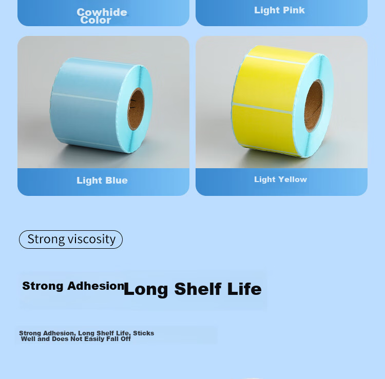 Surada 80x60mmx800 Color Thermal Label Paper, Cowhide Color Thermal Paper, Colored Label Paper, Colored Thermal Printing Paper, Self-Adhesive Label Roll, BQ-0161 5