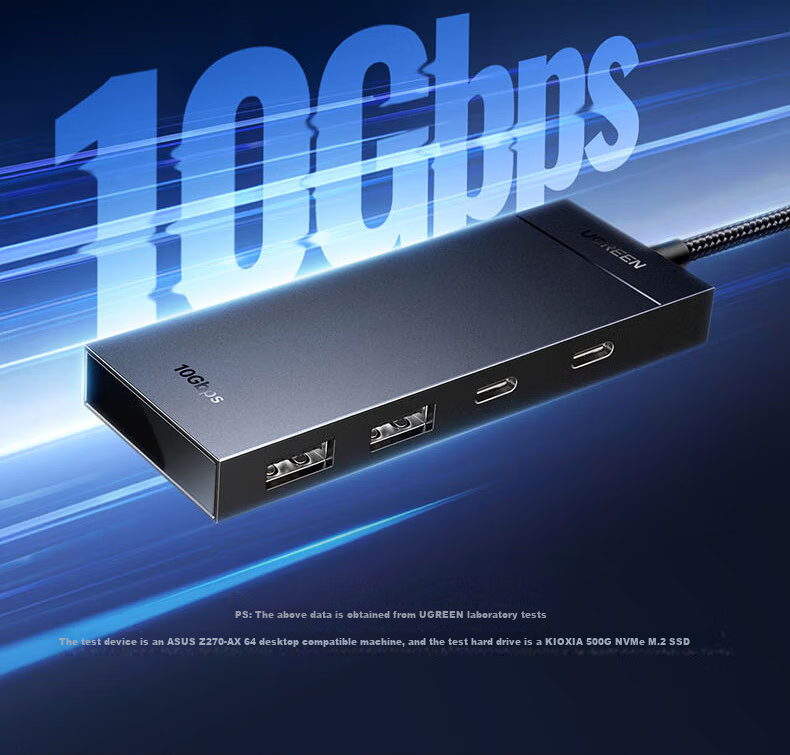 UGREEN Type-C 3.2 Expansion Dock, USB Hub Splitter with Multiple Ports, High-Speed Expansion Dock, Hub Converter 10Gbps, Suitable for Smartphones, Tablets, Laptops And Macs 4