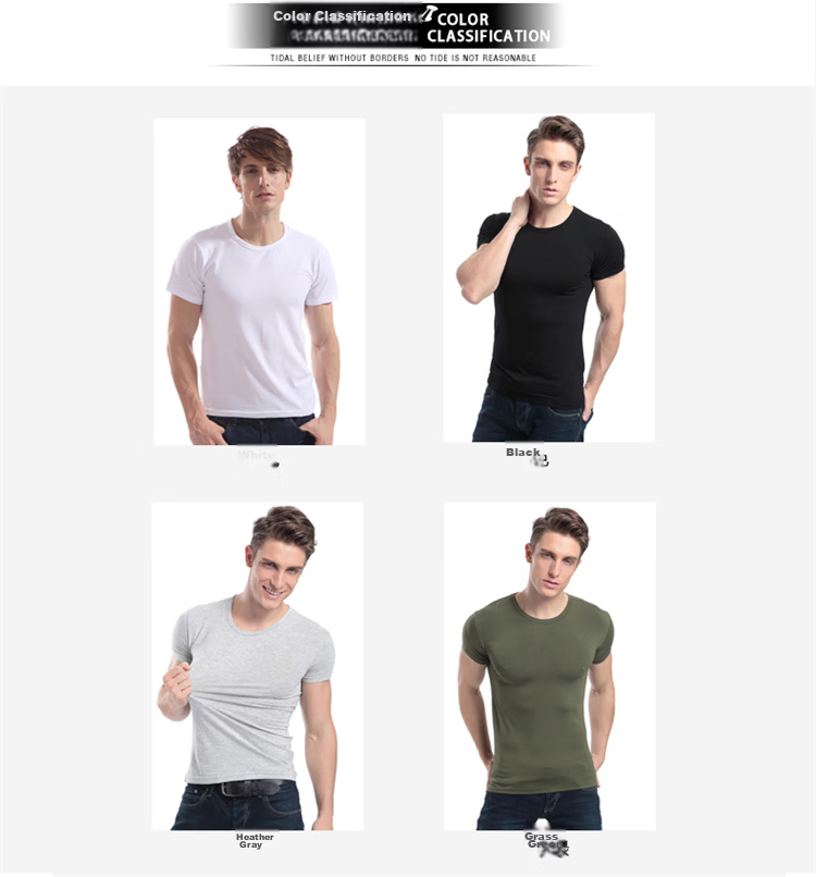 LangSha Short-Sleeve Tank Top for Men, Lightweight Solid Color Athletic Elastic Slim Fit Undershirt for Me 2