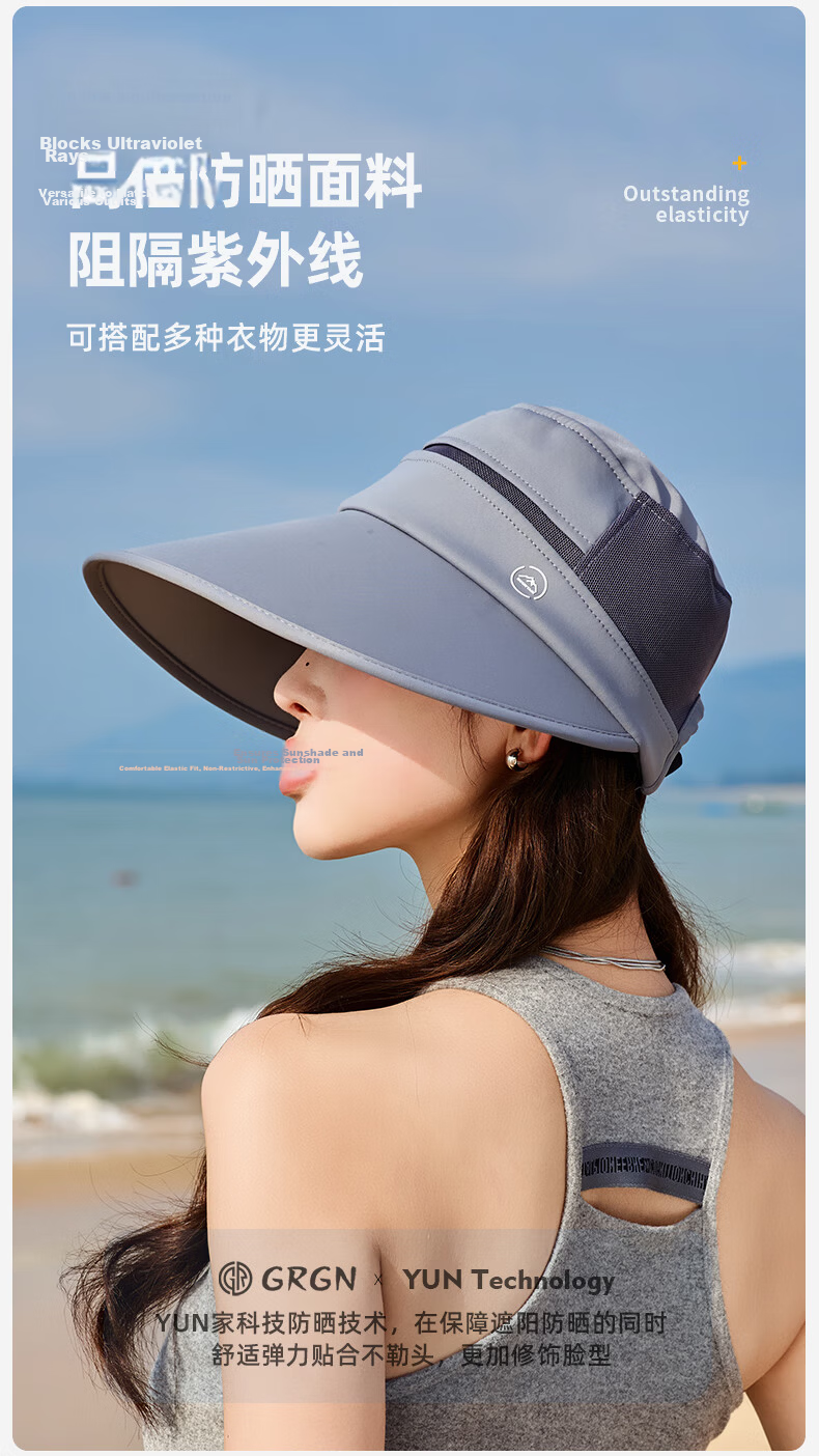 GRGN Sun Protection Hat for Women with Wide Brim, Sun Hat, Fisherman Hat, Sun Hat, Shell Hat, Face-Covering UV Protection Hat for Wome 4