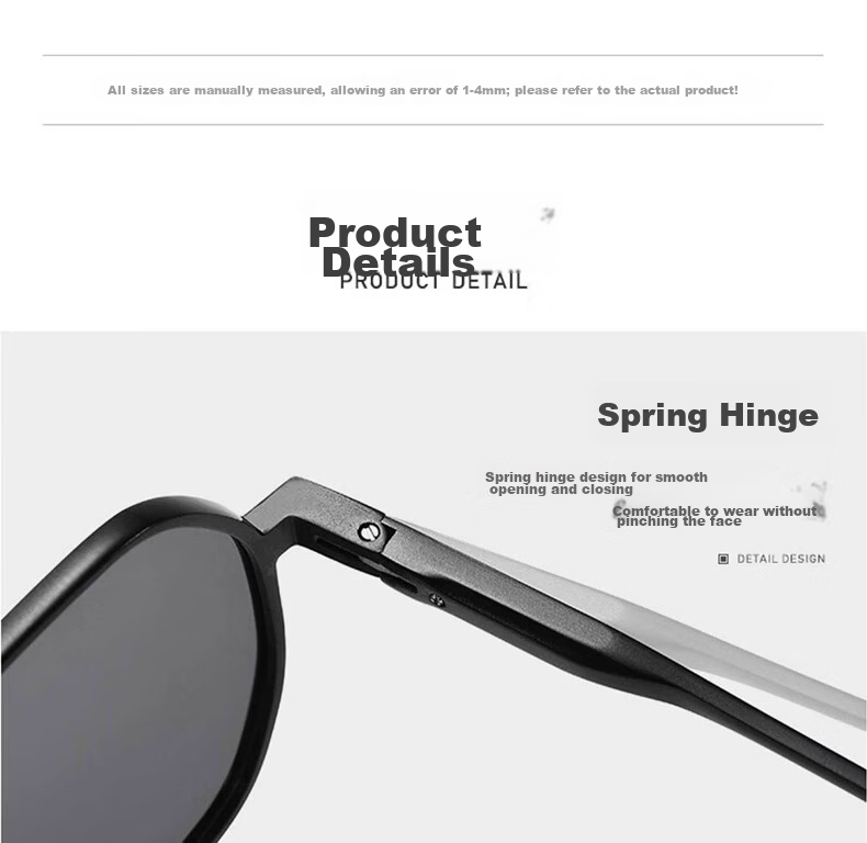 LESCA LUNETIER New High-End Men's Square Sunglasses, Polarized Sunglasses, UV Protection, Driving Glasses, Driver's Photochromic Lenses 12