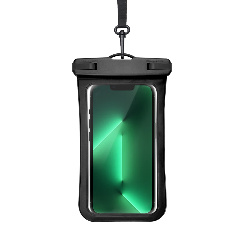 WELLHOUSE Waterproof Phone Pouch Standard Edition Black for Diving Swimming Touchscreen Water Photography Hot Springs Fishing