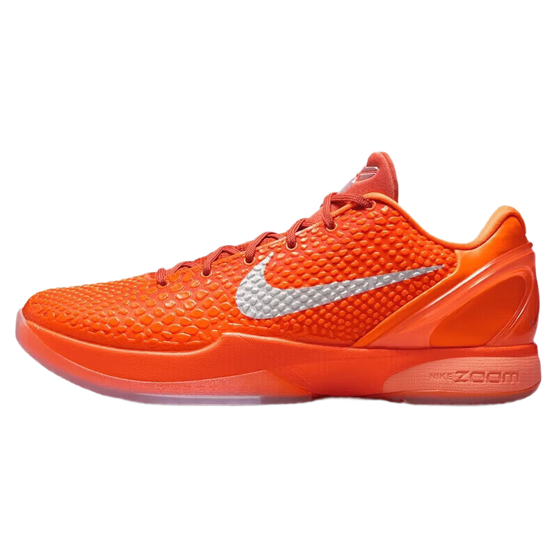 NIKE Basketball Shoes for Men, Kobe 6 Sports Shoes, IH1871-800 Orange, Size 44.5