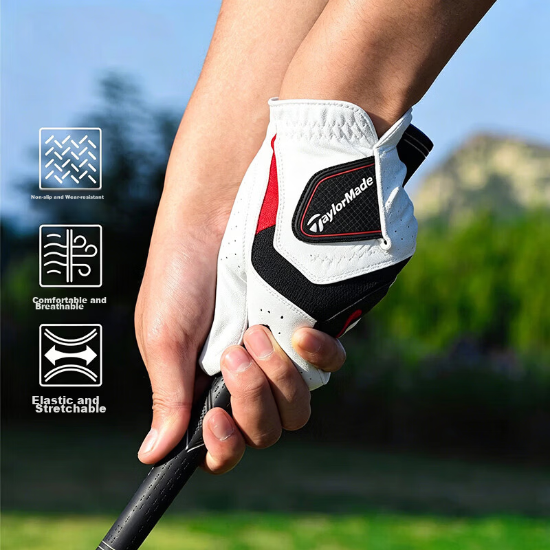 Taylormade Men's RBZ Golf Glove Anti-Slip Durable Comfortable Left Hand Single White Size 25 2025 New Model 4