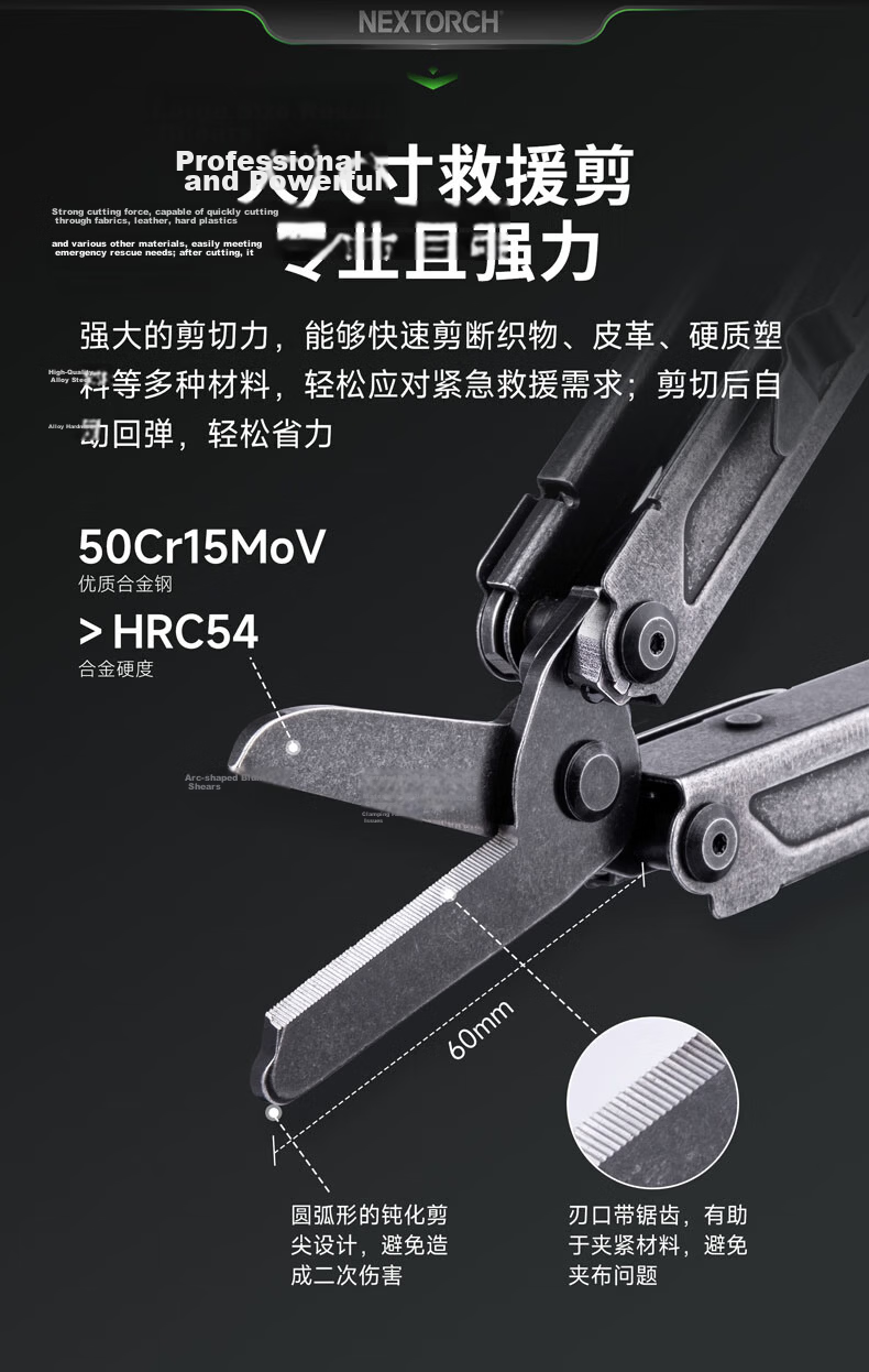 NEXTORCH PIONEER Multifunctional Emergency Rescue Pliers Outdoor Camping Self-Defense Portable Tool Pliers 4