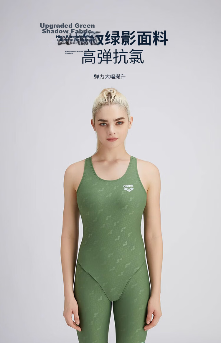 Arena Women's Sleeveless Knee-Length One-Piece Swimsuit Slimming Tummy Control Comfortable Chlorine-Resistant Vacation Spa Professional Sports Swimwear 5