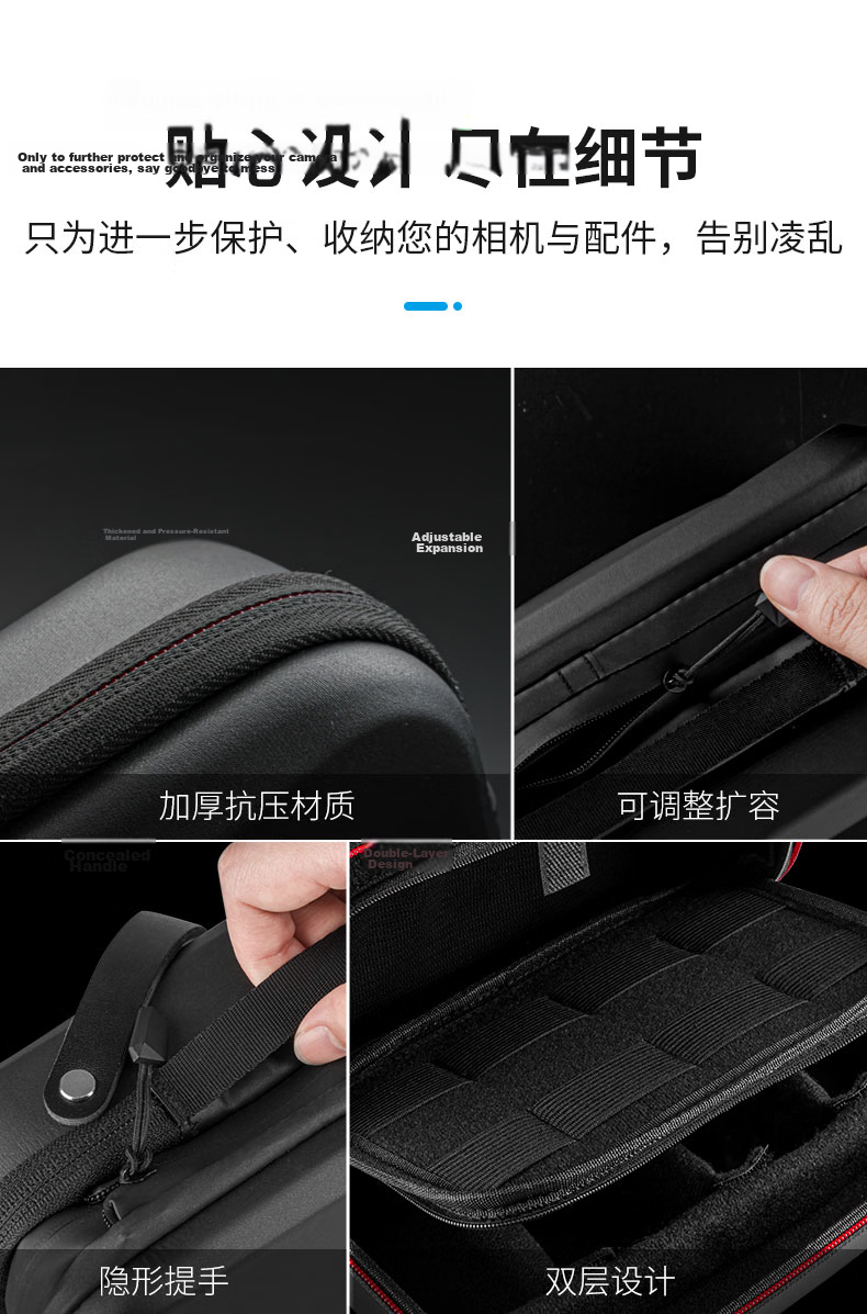 TELESIN Sports Camera Filter Storage Bag Compatible with DJI Action6/5/4/Nano, Feiyu AcePro2, GoPro Filter Storage Protective Case 8