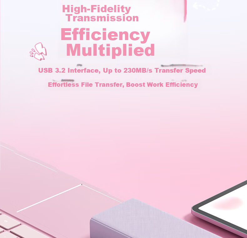 HP 32GB USB 3.2 Metal Cute Couple Student USB Flash Drive Pink Highland Data Backup Car Office High-Speed 230MB/s Read Write USB Drive 12