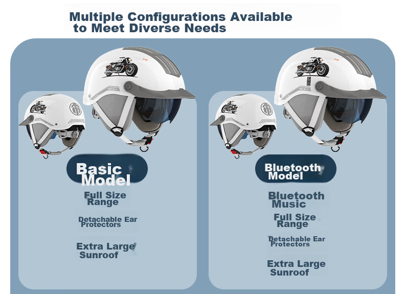 Yundianwei Electric Vehicle Helmet 3C Certified Unisex Four-Season Electric Scooter Safety Helmet Summer Breathable Large Sunroof Motorcycle Half Helmet [Dual Lens Bluetooth Tail Light Version] Glow W 21