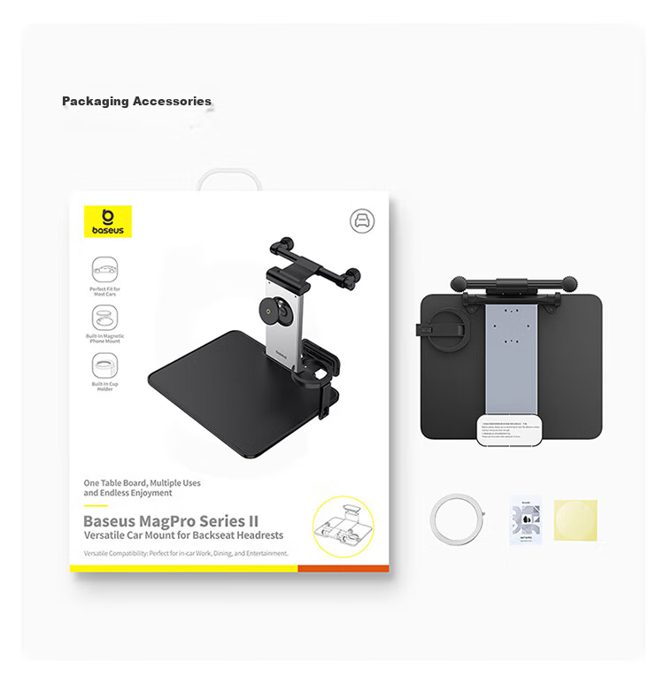 BASEUS Car Backseat Foldable Laptop Table Multifunctional Car Office Dining Tray with Phone Holder 28