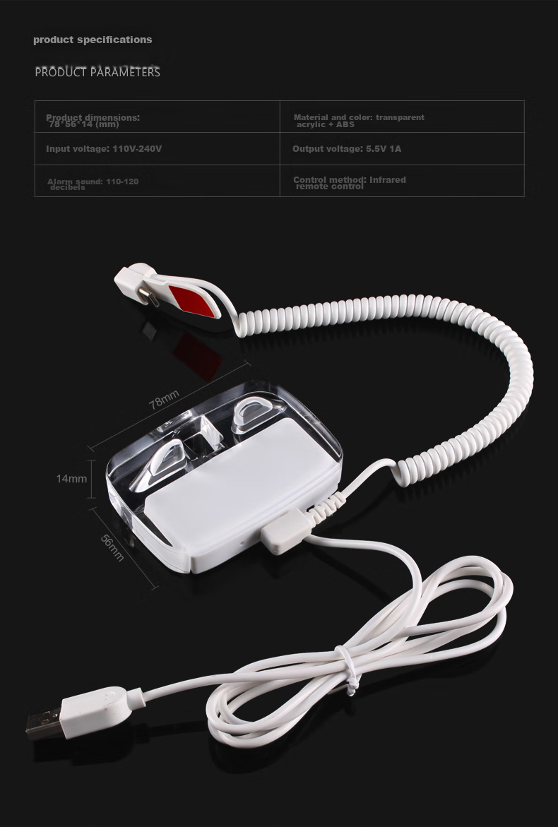 LFang CJ3.5 Mobile Phone Anti-Theft Device Display Stand, Charging Anti-Theft Alarm Cabinet, Anti-Theft Chain, Suitable for Type-C Interface 4
