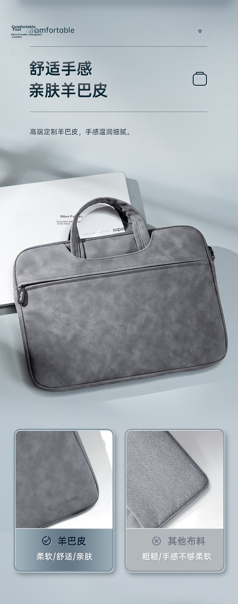 Llano Laptop Bag Notebook Storage Case for 14-15.4 Inch Durable Shockproof Suitable for Mac/Huawei Matebook 8