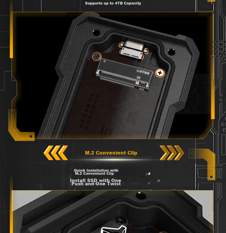 ASUS TUF GAMING Armor 20 M.2 High-Speed Portable SSD Enclosure NVME/SATA IP68 Waterproof Dustproof 1.2m Drop Resistant 20Gbps 6