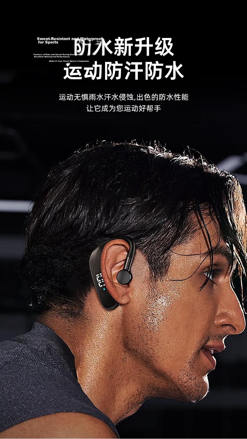Guiyin K9 New True Wireless Bluetooth Earbuds with Charging Case, Ear-Hook Sports In-Ear Headphones, Long Battery Life, High-End Noise Cancelling, Compatible with Huawei, Oppo, Apple, Vivo 6