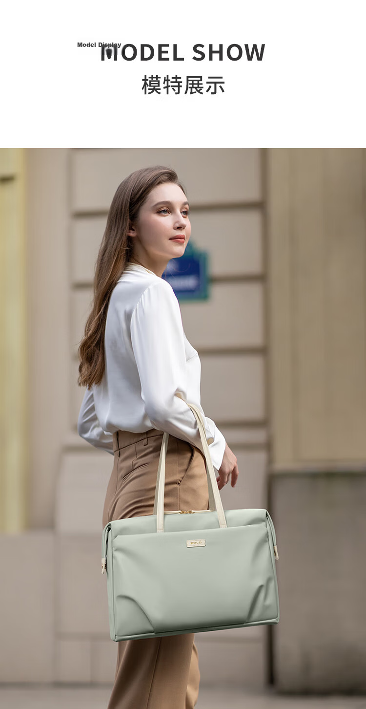 POLO Laptop Bag, Women's Briefcase, Business Commute Tote Bag, 14/15-Inch Computer Bag, Handbag, Gift for Girlfriend 16