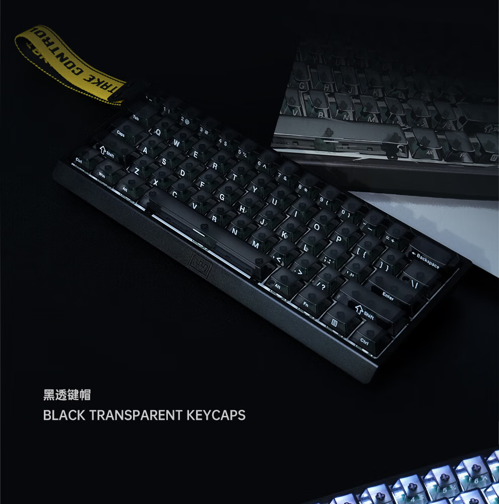 Zhenhuo Gaming Foggy Transparent Keycaps Transparent Wooting Little Bee Made68/75 Mechanical Magnetic Axis Keyboard Custom Side-Engraved 94 Keys - Purple 17