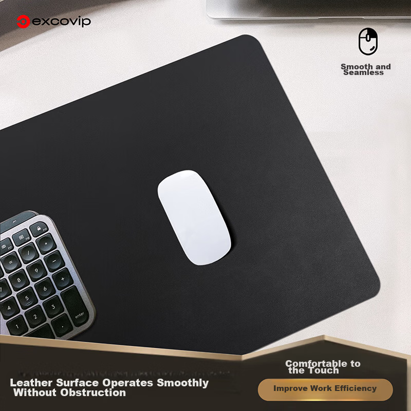 EXCO Carbon Fiber Mouse Pad Desk Mat Double-Sided Waterproof Laptop Office Computer Desk Large PU Leather Texture Gaming Keyboard Mat 0107 7