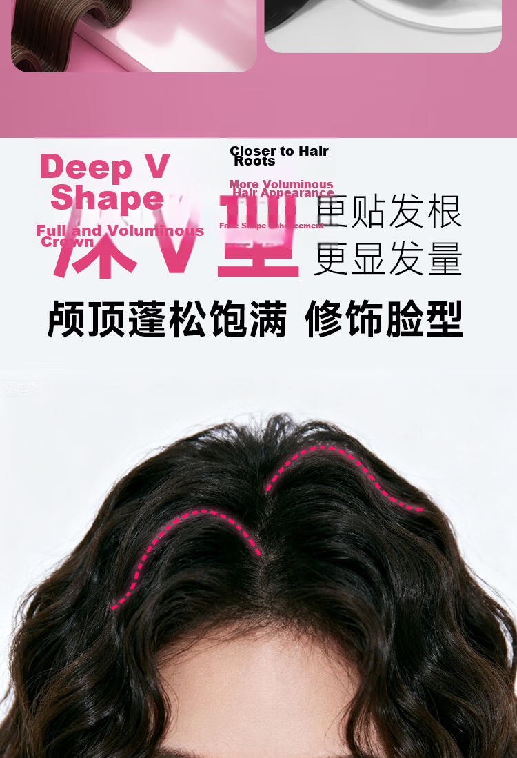 Cuiya 36mm Wave Curling Iron Negative Ion Deep V Long-Lasting Styling Tool Pink T501 Girlfriend Birthday Gift 6