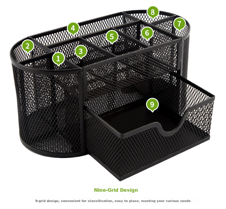 TANGO Office Metal Pen Holder with Hollow Mesh Design, Multifunctional Creative Stylish Spray-Painted Rust-Resistant Office Pen Holder for 3C Digital Products, All-Net Low Price 4