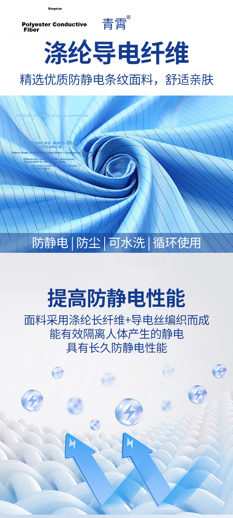Qingxiao Dust-Free Suit, Anti-Static And Dustproof, Two-Piece, White XXL, Cleanroom Paint Protection Workwear 3