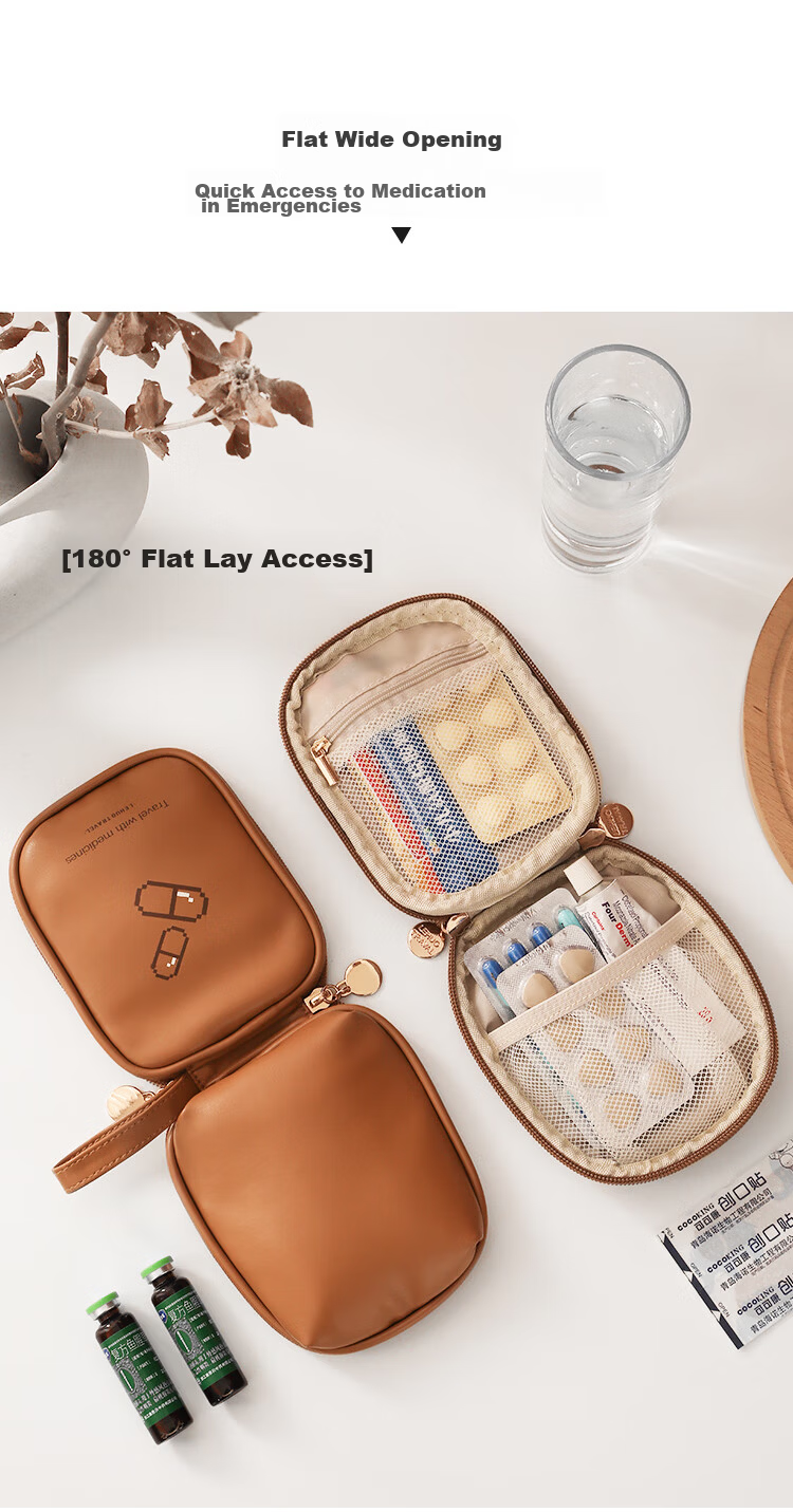 Lehuolvxing Pill Organizer, Portable Medicine Dispenser, Compact Travel Case for Pills, Small Five-Day Pack, Mini Pill Box for Business Trips 6