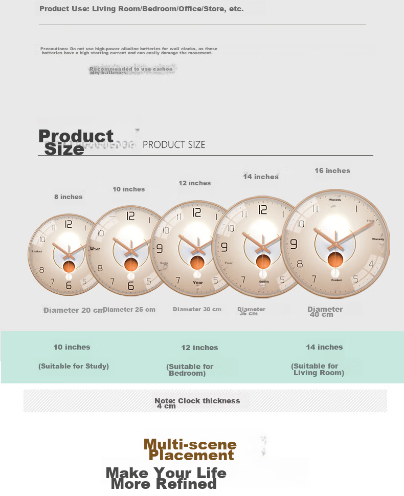 Pengchuang Radio-Controlled Clock with Automatic Time Synchronization, Modern Light And Shadow Art Living Room Wall Clock, Home Quartz Simple Luxury Wall Clock 9