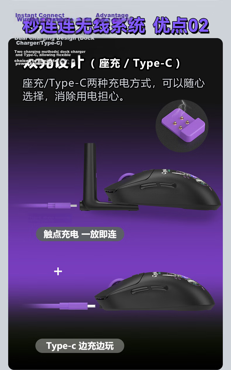 A4TECH R73ProDuo Large Right Wireless Mouse Gaming Mouse E-Sports Mouse 3395 Wireless Mouse with Charging Dock, Wild Tribe, Phantom Hacker, Wireless 6