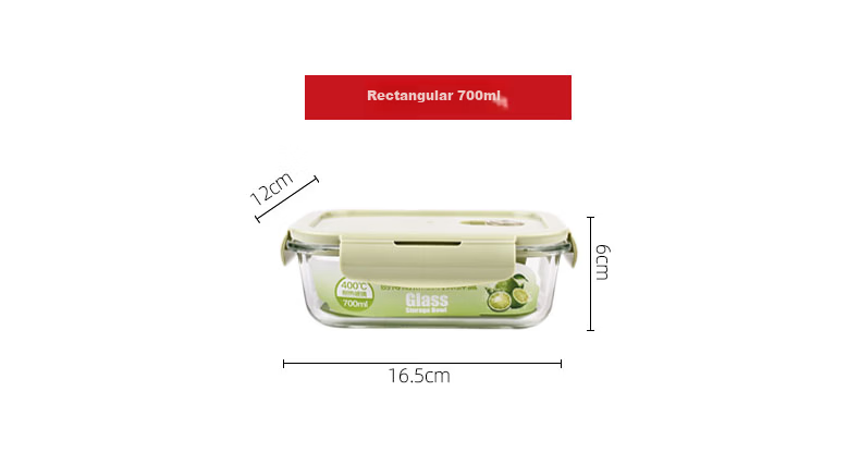 Creative Heat-resistant Glass Food Storage Box for Office Workers Microwave Lunch Box Refrigerator Storage Bento Box 700ml*2 6