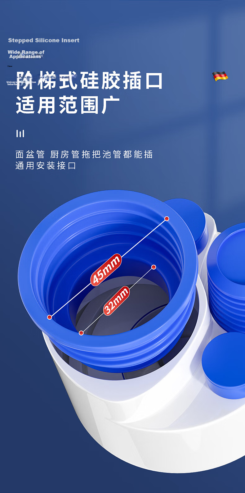 Muvi Kitchen Drainage Three-Way Pipe Odor-Proof Water Purification Multi-Functional Connector 14