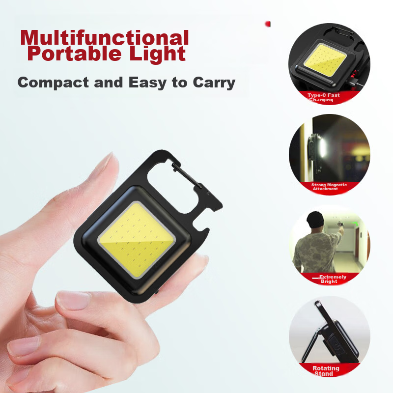 SHENYU Mini Small Flashlight High Brightness Keychain Light Multifunctional Portable Outdoor Home Emergency Magnetic Light