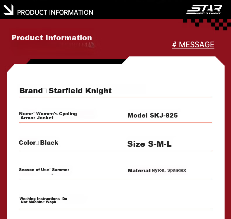 Star Knight Motorcycle Riding Jacket for Women Summer Armor Mesh Breathable CE Protective Gear Motorbike Anti-fall Jacket Black Size S 6