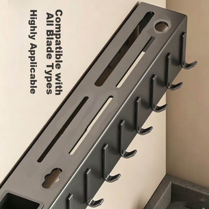 PINYU Kitchen Knife Wall-Mounted Multifunctional Knife Holder Storage Rack, No Drilling Required, Chopstick Cage Integrated Organizer, Chopstick Tube 5