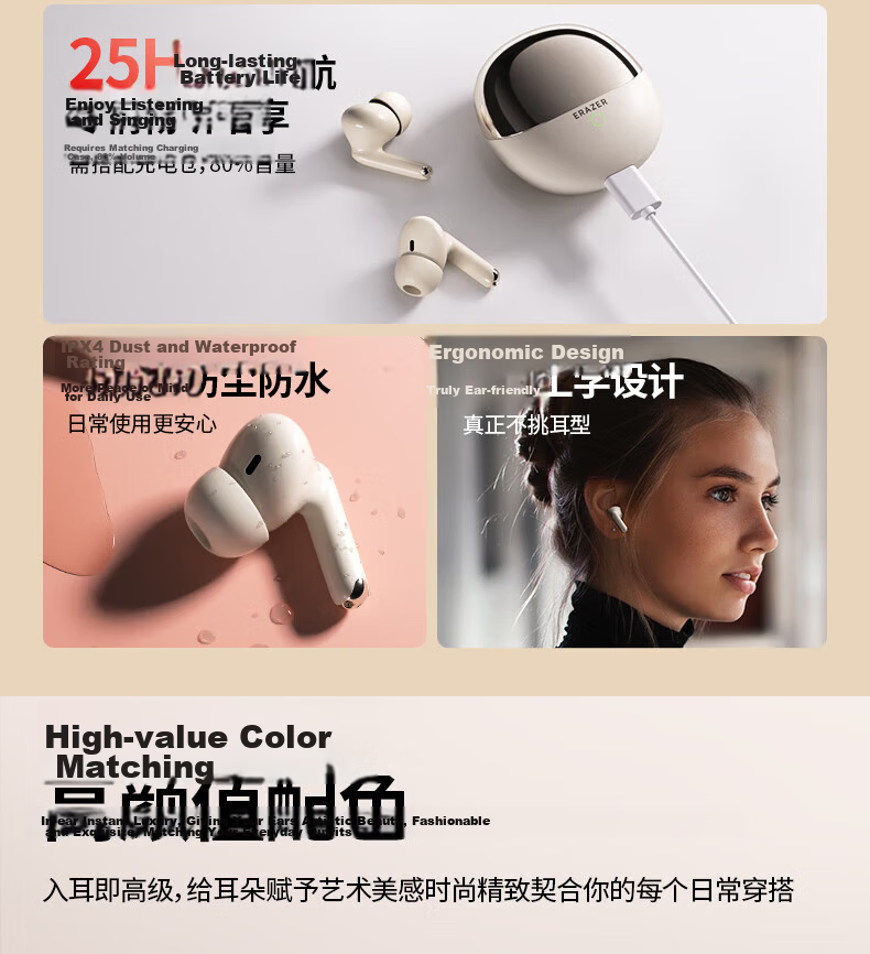 Lenovo Invests in Brand Yinengzhe Bluetooth Earphones, Clip-On Bone Conduction Concept, Open-Style Non-In-Ear Hanging Earphones, Noise-Cancelling, High-Quality Sound, Sports Running Waterproof Clip-On White 4