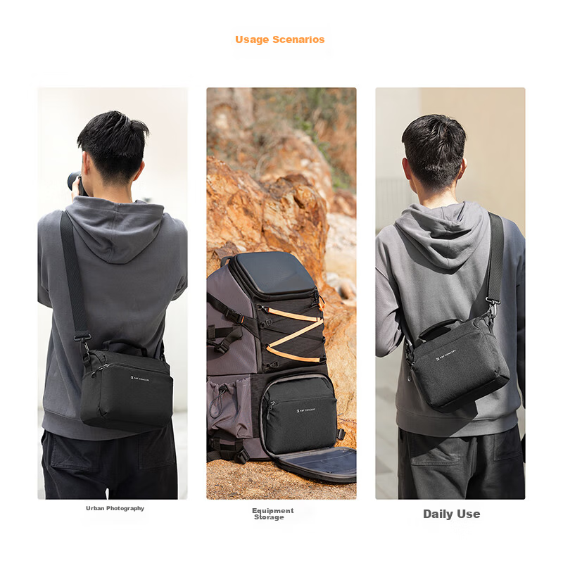 K&F CONCEPT Camera Bag Shoulder Crossbody Photography Bag DSLR Mirrorless Digital Camera Inner Case Storage Portable Handheld Waterproof Compatible with Canon Sony Nikon 6
