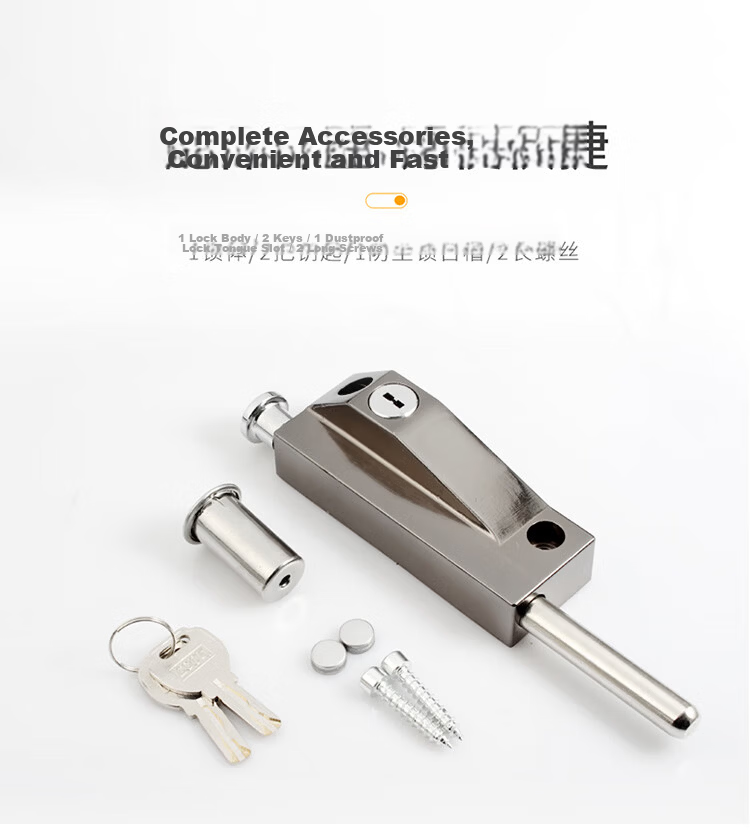Auburn Floor Bolt Lock Rotating Door Bolt Lock Glass Door Lock Aluminum Alloy Door Bolt Lock 226 Black 8