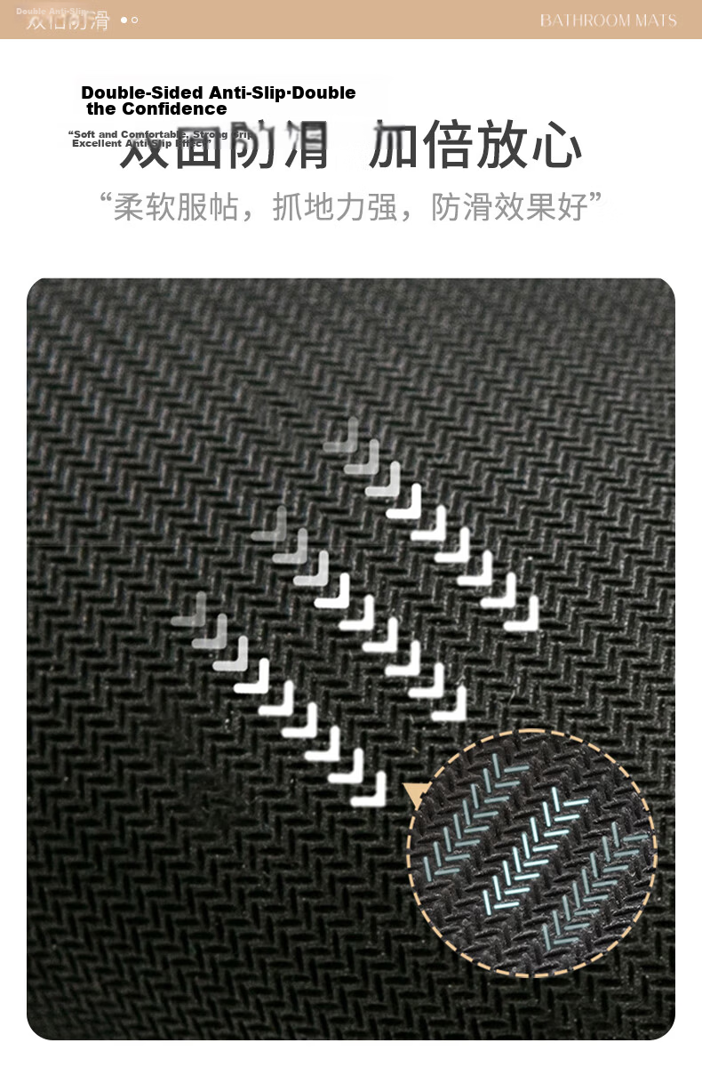 YISHANG American-Style Bathroom Mat, Oval Absorbent Pad, Quick-Drying Non-Slip Foot Mat for Bathroom Entrance, Toilet Door Carpet 4