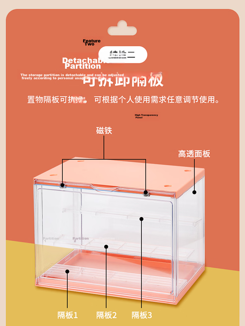 JEKO&JEKO Blind Box Display Case, Figurine Showcase, Pop Mart Labubu Display Stand, Transparent Storage Box, Clear White 8