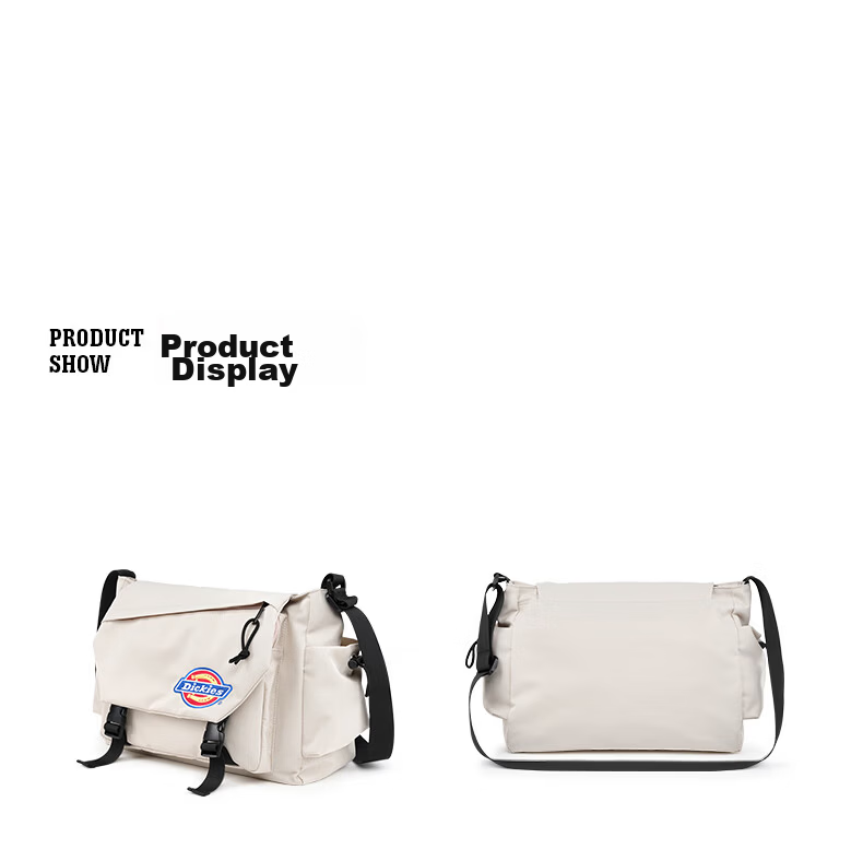 Dickies Men's Single Shoulder Messenger Bag Casual Large Capacity Shoulder Bag DK College Student Lightweight Canvas Multifunctional Crossbody Bag 24