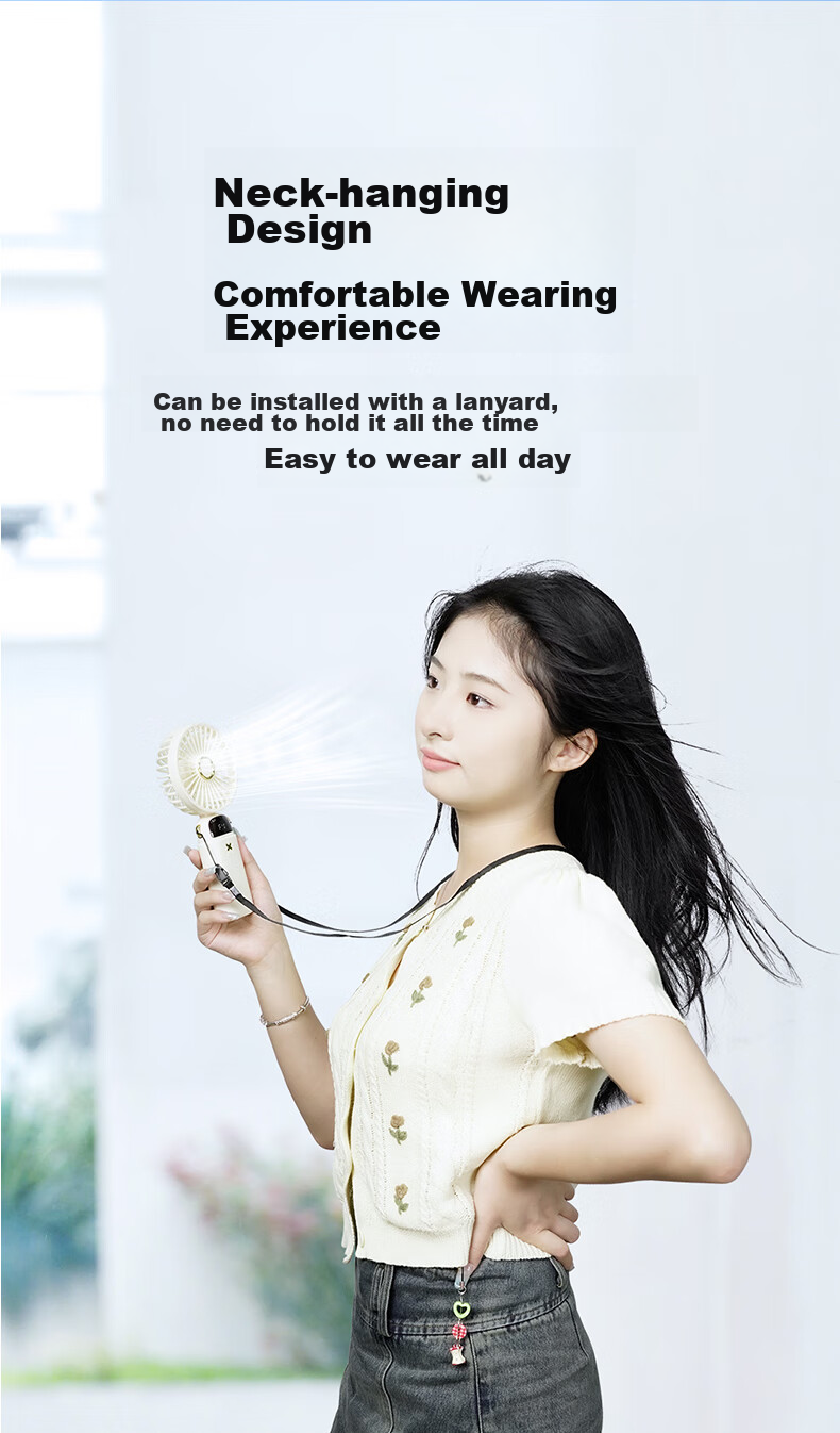 BIAZE Handheld Mini Fan, Cooling And Air-Conditioning Mini Fan, Portable Personal Small Mini Electric Fan, Creative Office Dormitory Outdoor Fan, FS26 Amber Gold 6