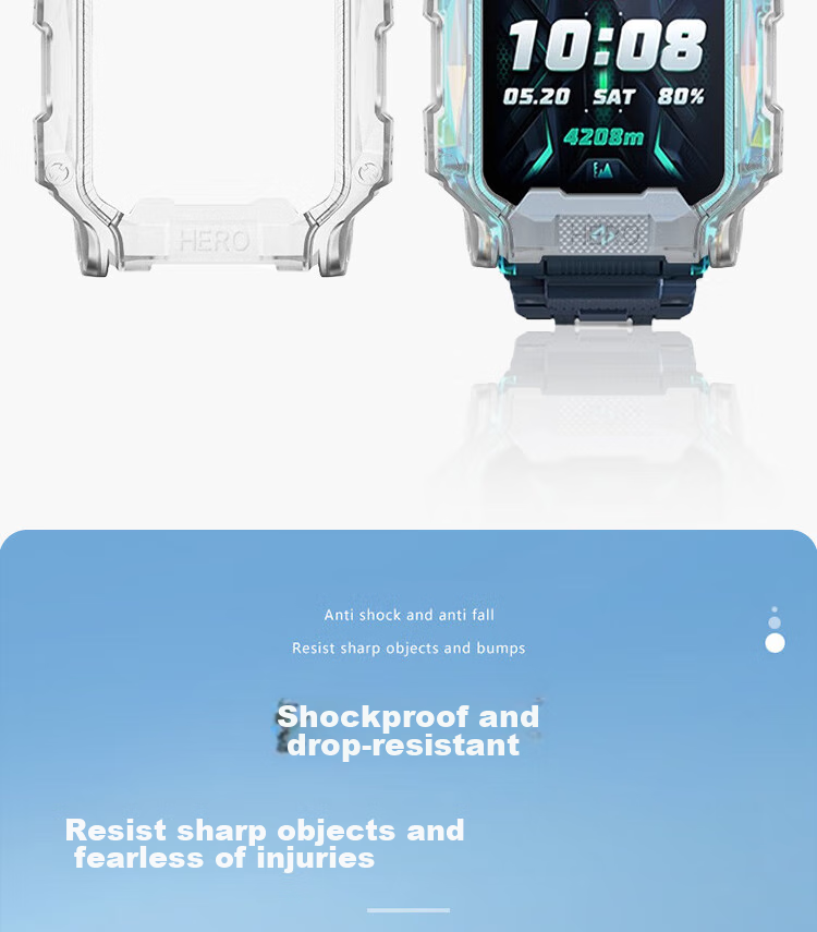 ESCASE Protective Case for Xiaotiancai Children's Smartwatch Z8/Z8A, Slim Shockproof Anti-Collision Full Coverage Outer Shell Accessory, Transparent 7
