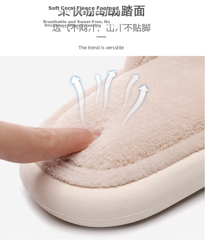 GUOLUOFEI Japanese-Style Wooden Floor Opening Cotton Slippers for Women, Soft-Soled for Men, Home Use All Seasons Couples, Gray, Size 42-43 5